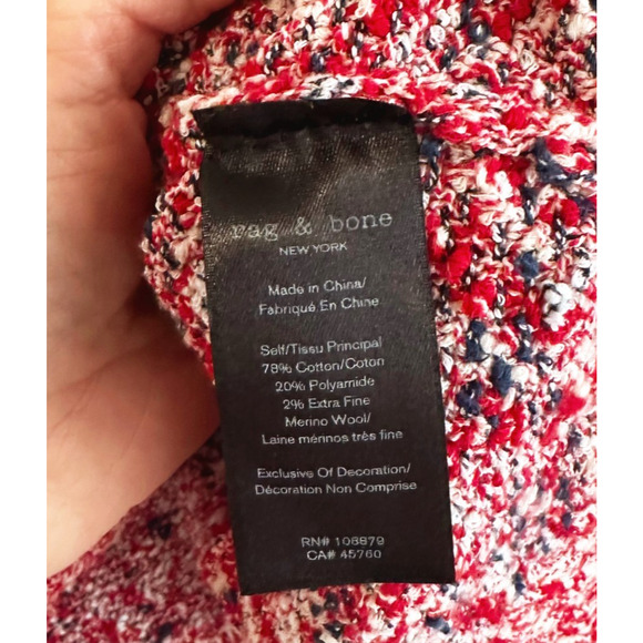 Rag & Bone Womens Halstead Varsity Sweater Medium Chunky Knit Oversized Preppy - Picture 6 of 9